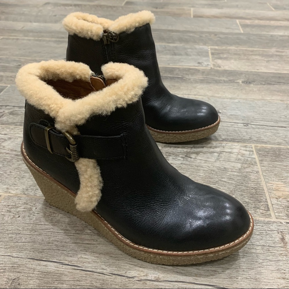 Sam Edelman Ankle Wedge Boots Leather